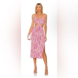 Lovers + Friends Pink Asymmetrical Leaf Dress